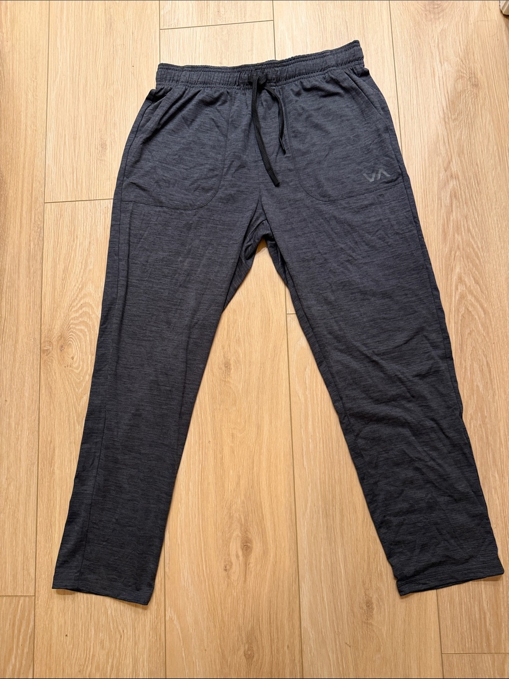 RVCA Men's Dark Gray Sweatpants with Drawstring